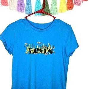 Levi’s As They Grow Wildflower Daisy Graphic Short Sleeve Blue T-Shirt Small